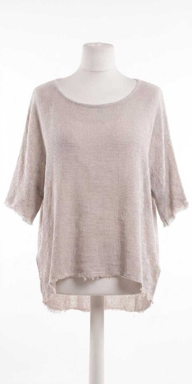 NEW GIGI MODA calandra linen kaftan top in beige
